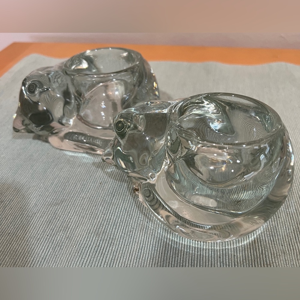 Indiana Glass Gray Candle Holders Accents